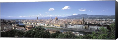 Framed High angle view of a city, Florence, Tuscany, Italy Print