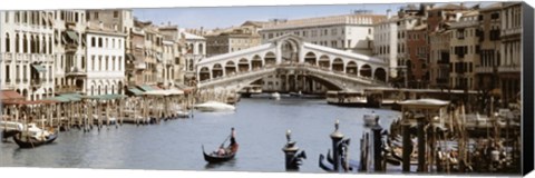 Framed Bridge Over A Canal, Rialto Bridge, Venice, Veneto, Italy Print