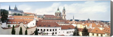 Framed Church in a city, St. Nicholas Church, Mala Strana, Prague, Czech Republic Print