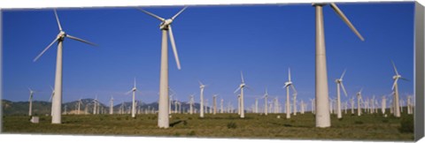 Framed Wind turbines in a field, Mojave, California, USA Print