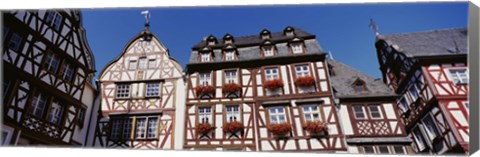 Framed Low Angle View Of Decorated Buildings, Bernkastel-Kues, Germany Print