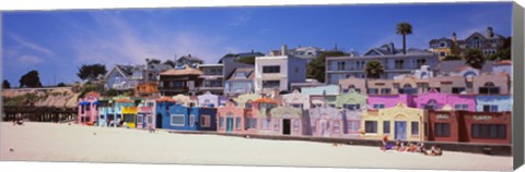 Framed Houses On The Beach, Capitola, Santa Cruz, California, USA Print