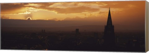 Framed High section view of a building at dusk, Freiburg, Germany Print