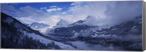 Framed Clouds over mountains, Alps, Glarus, Switzerland Print