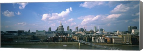 Framed Buildings on the waterfront, St. Paul&#39;s Cathedral, London, England Print