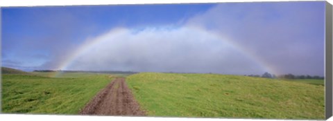 Framed Rainbow Over A Landscape, Kamuela, Big Island, Hawaii, USA Print