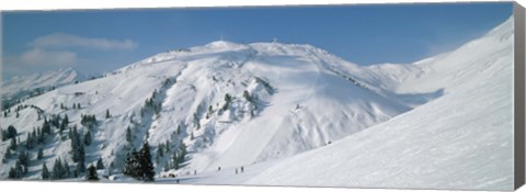 Framed Ski area in the mountains, Galzig, St. Anton, Austria Print