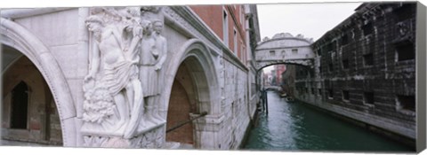 Framed Bridge across a canal, Bridge of Sighs, Venice, Italy Print