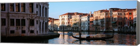 Framed Gondola in a canal, Grand Canal, Venice, Italy Print