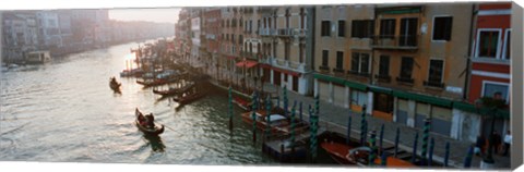 Framed Gondolas in the Grand Canal, Venice, Italy (black &amp; white) Print