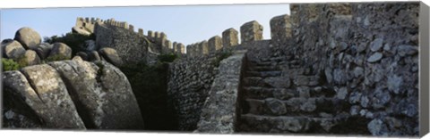 Framed Low angle view of staircase of a castle, Castelo Dos Mouros, Sintra, Portugal Print