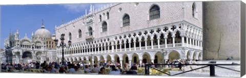 Framed Tourist Outside A Cathedral, St. Mark&#39;s Cathedral, St. Mark&#39;s Square, Venice, Italy Print