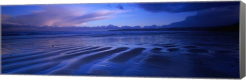 Framed Sand Ridges Near A Bay, Filey Bay, Yorkshire, England, United Kingdom Print
