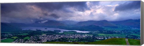 Framed Storm Clouds Over A Landscape, Keswick, Derwent Water, Lake District, Cumbria, England, United Kingdom Print