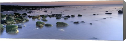 Framed Stones In Frozen Water, Flamborough, Yorkshire, England, United Kingdom Print