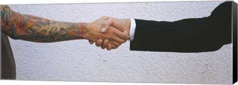 Framed Close-Up Of Two Men Shaking Hands, Germany Print