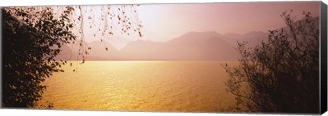 Framed Lake On The Mountainside, Mondsee, Salzburg, Austria Print