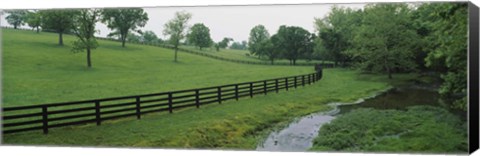 Framed Fence in a field, Woodford County, Kentucky, USA Print