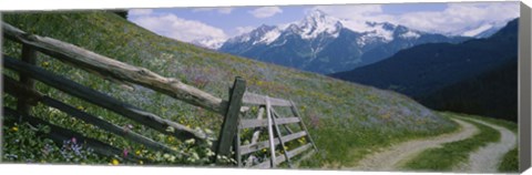 Framed Wooden fence in a field, Tirol, Austria Print