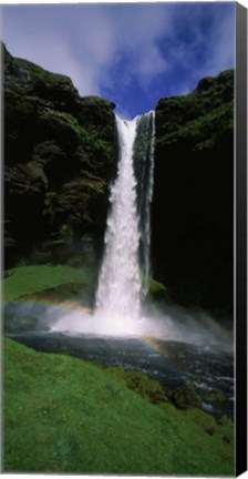 Framed Waterfall in the forest, Kvernufoss, Iceland Print