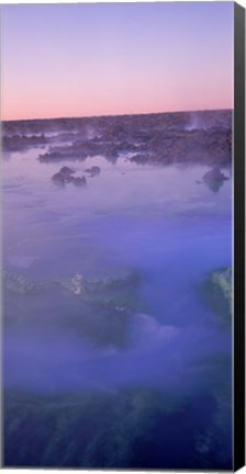 Framed Hot springs in a lake, Blue Lagoon, Iceland Print