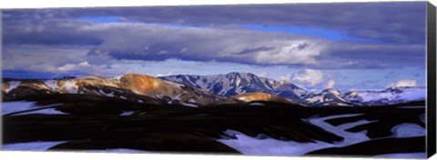 Framed Clouds over snowcapped mountains, Fjallabak, Central Highlands, Iceland Print