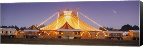 Framed Circus lit up at dusk, Circus Narodni Tent, Prague, Czech Republic Print