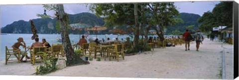 Framed Restaurant on the beach, Ko Phi Phi Don, Phi Phi Islands, Thailand Print