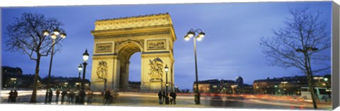 Framed Tourists walking in front of a monument, Arc de Triomphe, Paris, France Print