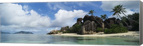 Framed Rock Formations on Anse Source D&#39;argent Beach, La Digue Island, Seychelles Print