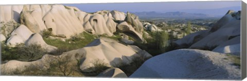 Framed Rock formations on a hill, Turkey Print