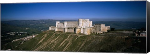 Framed High angle view of a fort, Crac Des Chevaliers Fortress, Crac Des Chevaliers, Syria Print