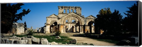 Framed Old ruins of a church, St. Simeon The Stylite Abbey, Aleppo, Syria Print