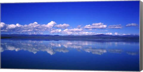 Framed Reflection of clouds in water, Olfusa, Iceland Print