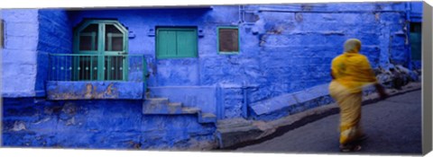 Framed Rear view of a woman walking on the street, Jodhpur, Rajasthan, India Print