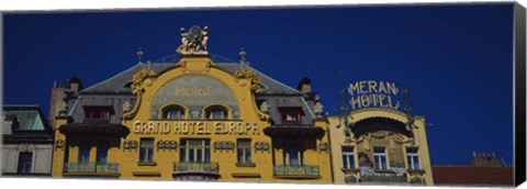 Framed High section view of a hotel, Grand Hotel Europa, Prague, Czech Republic Print