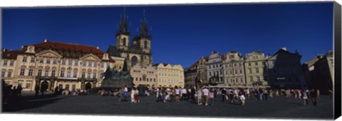 Framed Group of people at a town square, Prague Old Town Square, Old Town, Prague, Czech Republic Print