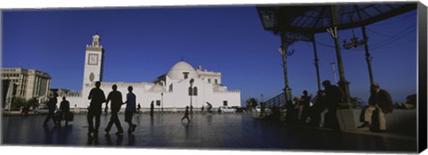 Framed Tourists walking in front of a mosque, Jamaa-El-Jedid, Algiers, Algeria Print