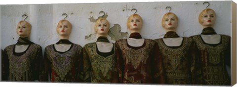 Framed Group of mannequins in a market stall, Tripoli, Libya Print