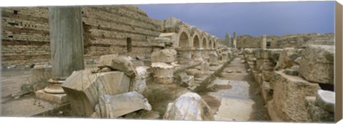 Framed Ruins of ancient Roman city, Leptis Magna, Libya Print