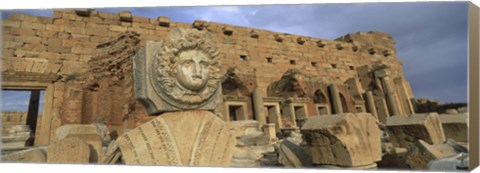 Framed Statue in an old ruined building, Leptis Magna, Libya Print