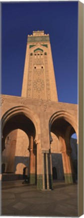 Framed Low angle view of the tower of a mosque, Hassan II Mosque, Casablanca, Morocco Print