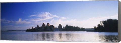 Framed Buildings at the waterfront, Vilnius, Trakai, Lithuania Print