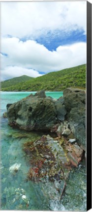 Framed Rocks in the sea, Jumbie Bay, St John, US Virgin Islands Print