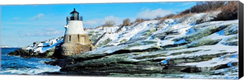 Framed Lighthouse along the sea, Castle Hill Lighthouse, Narraganset Bay, Newport, Rhode Island (horizontal) Print