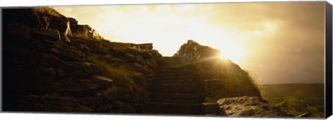 Framed Silhouette of a cave at sunset, Ailwee Cave, County Clare, Republic Of Ireland Print