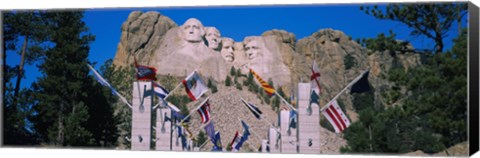 Framed Statues on a mountain, Mt Rushmore, Mt Rushmore National Memorial, South Dakota, USA Print