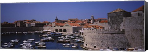 Framed High angle view of boats at a port, Old port, Dubrovnik, Croatia Print