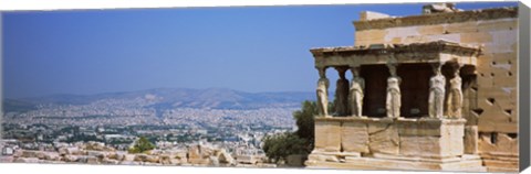 Framed City viewed from a temple, Erechtheion, Acropolis, Athens, Greece Print