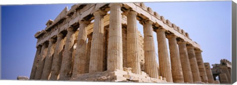 Framed Old ruins of a temple, Parthenon, Acropolis, Athens, Greece Print